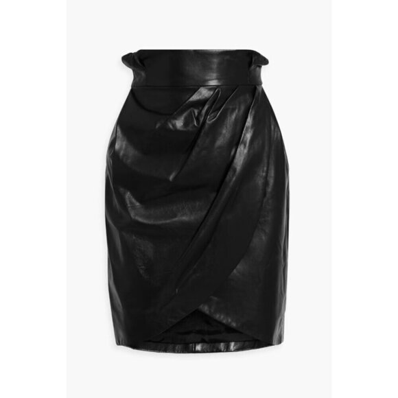 Versace Wrap-effect Pleated Leather Mini Skirt Black IT 42 US 6 NWT US$2,495 - Picture 16 of 16